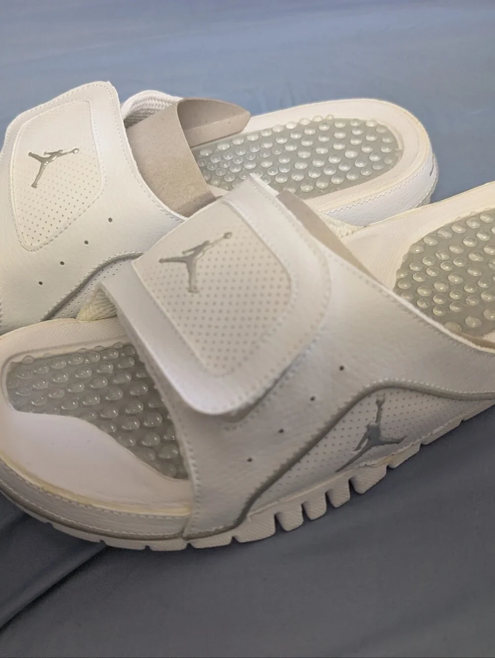 Jordan White and Metallic Hydro Slide Sandals